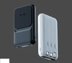 پاوربانک بی سیم و باسیم مدل 10000mAh , 15W