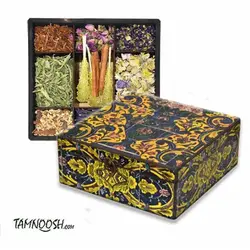 جعبه  چای و دمنوش 24*24  طرح کهربا 2 (حاوی دمنوش)