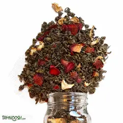 چای سبز و توت فرنگی