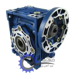 گیربکس حلزونی NMRV کتابی سایز 63 نسبت 25 فلنج ورودی 19 قطر شفت خروجی 25 میلیمتر فلنج 80B14 | الکترومهسان