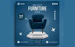 بنر قالب اینستاگرام - Furniture sale instagram