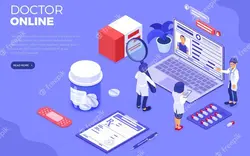 وکتور پزشکی و تشخیص آنلاین - online medical diagnostics and doctors workplace