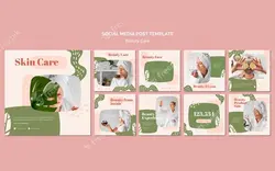 پست اینستاگرام مراقبت از زیبایی - Beauty care social media post template