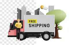 آیکون 3 بعدی پیک حمل بسته - 3d courier carrying a package