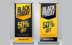 مجموعه استند و رول آپ حراج - Black friday sale roll up or x banner