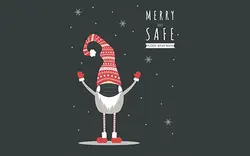 گنوم کریسمس با ماسک محافظ صورت در برابر ویروس کرونا - Christmas gnome wearing a protective face mask