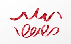 مجموعه روبان ابریشم قرمز - Set of realistic red silk ribbons on background