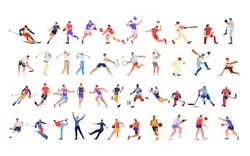 مجموعه کاراکتر فعالیتهای مختلف ورزشی - Collection of different sport activity