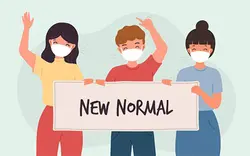 کاراکتر با ماسک – Positive people facing the new normal