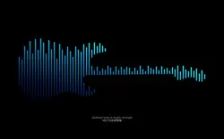 گیتار الکتریکی اکولایزر آبی - Electric guitar shape by equalizer line pattern blue