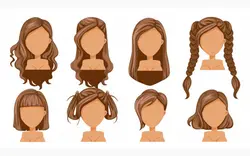 مجموعه کاراکتر مدل موی زنانه – Beautiful hairstyle brown hair women