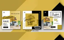 مجموعه بنر پست تخفیف اینستاگرام - Bundle furniture sale social media
