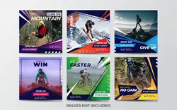 مجموعه بنر ورزشی شبکه های اجتماعی - Sport social media banner