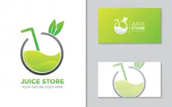 کارت ویزیت و لوگو آبمیوه فروشی و کافه – Apple juice logo and business card
