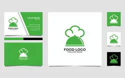 کارت ویزیت و لوگو چند منظوره غذای سبز – Green food logo and business card