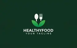 لوگو قاشق و چنگال چند منظوره غذا – Leaf with spoon & fork logo