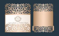 قالب برش لیزر کارت دعوت - Laser cut wedding invitation