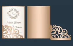 قالب برش لیزر کارت دعوت - Laser cut wedding invitation