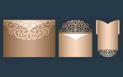 قالب برش لیزر کارت دعوت - Laser cut wedding invitation