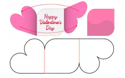 قالب برش لیزر کارت دعوت - Heart shape invitation card die cut