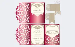 قالب برش لیزر کارت دعوت - Laser cut wedding card envelope