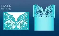 قالب برش لیزر کارت دعوت - Laser cut wedding invitation card
