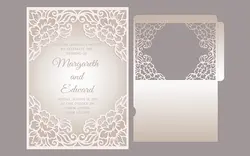 قالب برش لیزر کارت دعوت - Laser cut wedding invitation