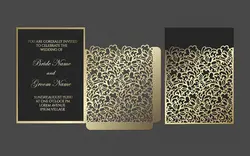 قالب برش لیزر کارت دعوت - Laser cut wedding invitation
