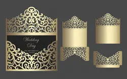 قالب برش لیزر کارت دعوت - Ornate laser cut wedding invitation