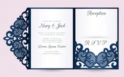 قالب برش لیزر کارت عروسی - Laser cut wedding pocket