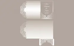 قالب برش لیزر کارت دعوت - Floral lace laser cut