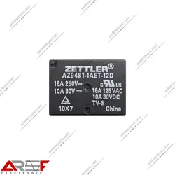 رله zettler دارای 12 ولت 16 آمپر 4 پین