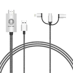 کابل تبدیل HDMI به لایتنینگ/microUSB/USB-C گرین لاین مدل OTN-7537A طول 1.8 متر