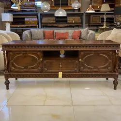 میز تلویزیون چوبی منبت کاری جانیا