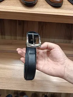 کمربند چرم مردانه فلوتر مشکی ( سه لایه) - فروشگاه کفش چرم چارلی