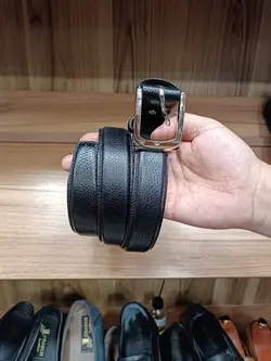 کمربند چرم مردانه فلوتر مشکی ( سه لایه) - فروشگاه کفش چرم چارلی