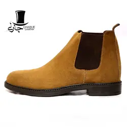 نیم بوت چرم مردانه مدل POLO جیر عسلی - فروشگاه کفش چرم چارلی