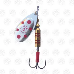 لانسه ماهیگیری سایز ۵ ایلبا نقره ای خال قرمز  ۱۶ گرم  Silver/red