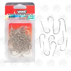 قلاب ماهیگیری VMC  ۹۲۹۱ نیکل نقره ای سایز  ۲/۰ بسته ۱۰ عددی