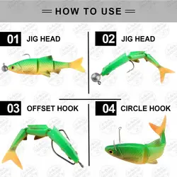 ماهی مصنوعی جیگ  ژله ای سه تکه ۱۳ سانتی متر ۱۶.۵ گرم BR4