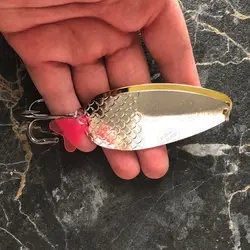 طعمه قاشقک ماهیگیری دوبل نقره ای - طلایی  ۴۰ گرمی