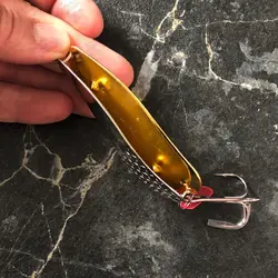 طعمه قاشقک ماهیگیری دوبل نقره ای - طلایی  ۴۰ گرمی