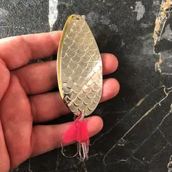 طعمه قاشقک ماهیگیری دوبل نقره ای - طلایی  ۳۵ گرمی