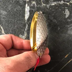 طعمه قاشقک ماهیگیری دوبل نقره ای - طلایی  ۳۵ گرمی