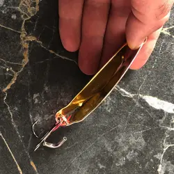 طعمه قاشقک ماهیگیری دوبل نقره ای - طلایی  ۳۵ گرمی