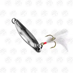 قاشقک ماهیگیری فلزی نقره ای  پردار ۱۰ گرم