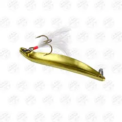 قاشقک ماهیگیری فلزی طلایی پردار ۱۰ گرم