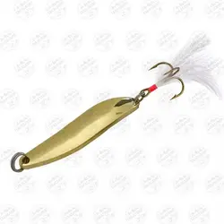 قاشقک ماهیگیری فلزی طلایی پردار ۱۰ گرم