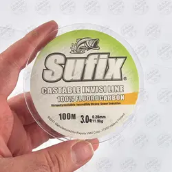 نخ ماهیگیری سافیکس فلورو کربن سایز ۰.۲۶ طول ۱۰۰ متر SUFIX INVISI LINE