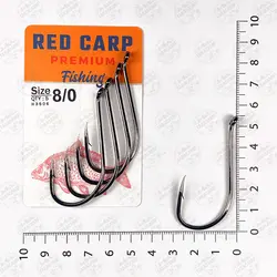 قلاب RED CARP سایز ۸/۰ بسته ۵ عددی